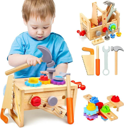 Wooden Toys Toolbox for Kids – 29-Piece Building Set 6
